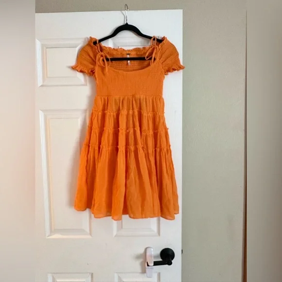 Free people orange mini dress - Picture 2 of 8